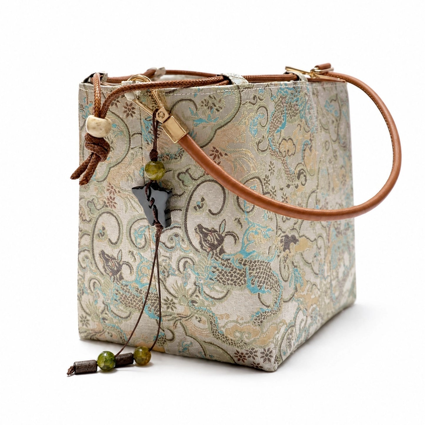 Auspicious Dragon Songjin Brocade Bag — Handwoven in Suzhou