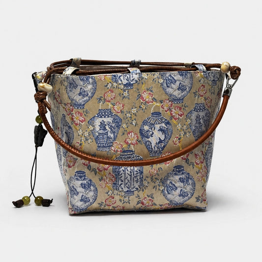 Endless Vase Songjin Brocade Bag — Handwoven in Suzhou